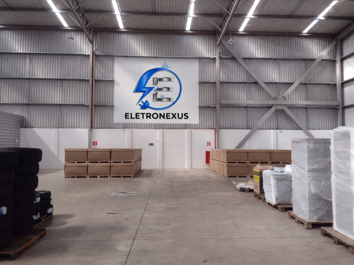 Galpão com infraestrutura elétrica e iluminação industrial