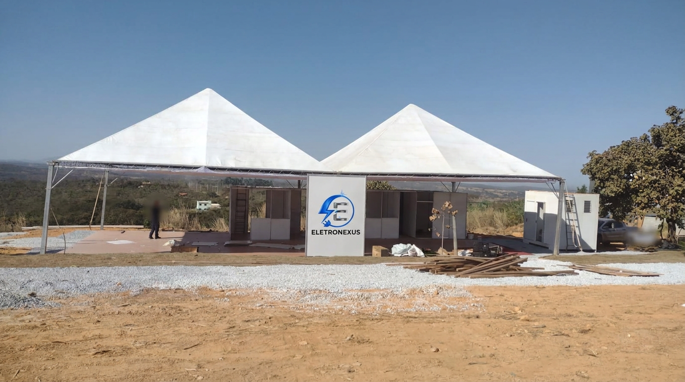 Tendas para evento com infraestrutura elétrica instalada